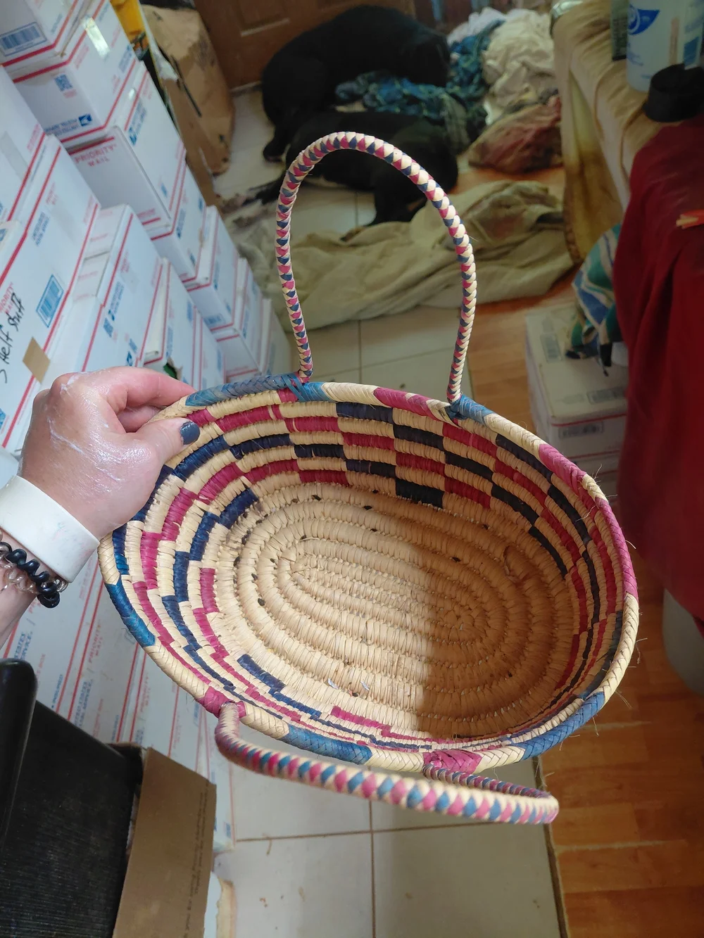 authentic handwoven Bolga market basket from Ghana